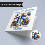 Blue Vibes 15th Card & Button Badge