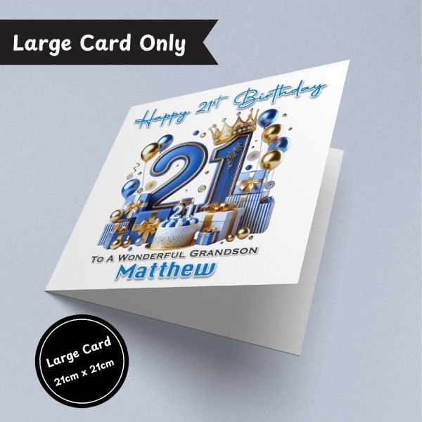 Blue Vibes 21st Birthday Large Card Only