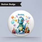 Cute Dinosaur Birthday Badge