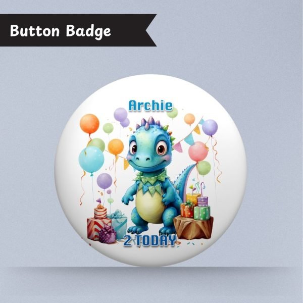 Cute Dinosaur Birthday Badge