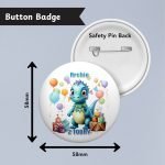Cute Dinosaur Birthday Badge Infp