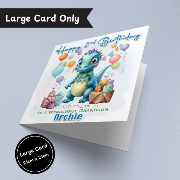Cute Dinosaur Birthday Large Card Only