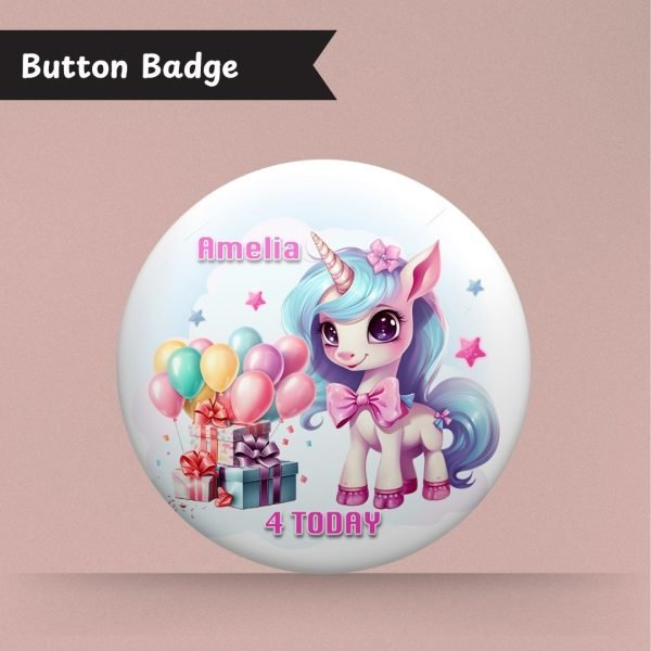 Cute Unicorn Birthday Badge