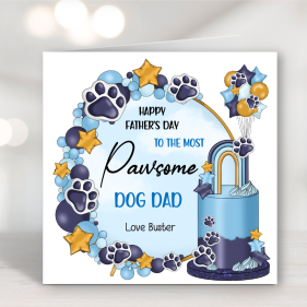 Pawsome Pawprints Fathers Day Card