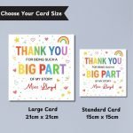 Big Part of My Story Thank You Card Sizes