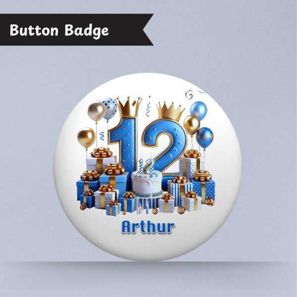 Blue Vibes 12th Birthday Badge
