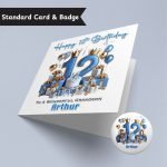 Blue Vibes 12th Birthday Card & Button Badge
