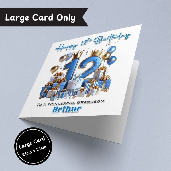 Blue Vibes 12th Birthday large Card Only
