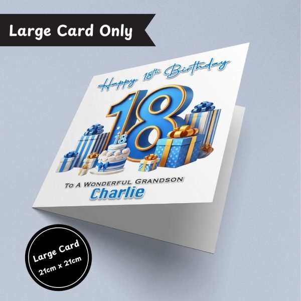 Blue Vibes 18th Birthday large Card Only