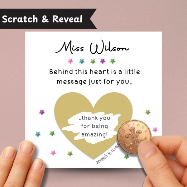 Scratch and Reveal Teacher Thank You Card with Coin