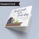 Blue First Day At Secondary School standard Card