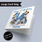 Blue Vibes 14th Birthday Large Card Only