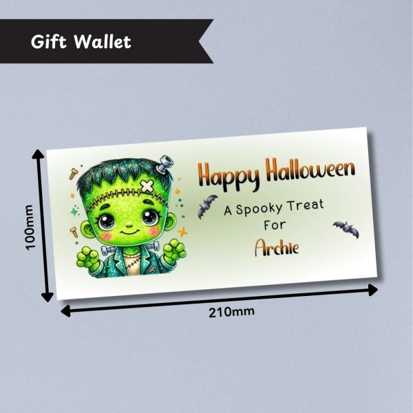 Frankie Fun Halloween Gift Wallet Dimensions