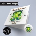 Frankie Fun Halloween Large Card & Button Badge