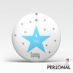 Blue Twinkle Twinkle Birthday Star Badge