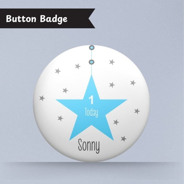 Blue Twinkle Twinkle Birthday Star Badge (2)