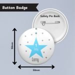Blue Twinkle Twinkle Birthday Star Badge Info