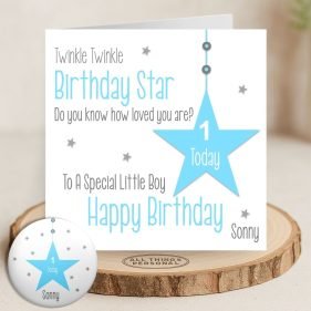 Blue Twinkle Twinkle Birthday Star Main