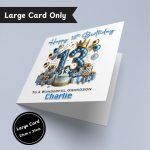 Blue Vibes 13th Birthday Large Card Only