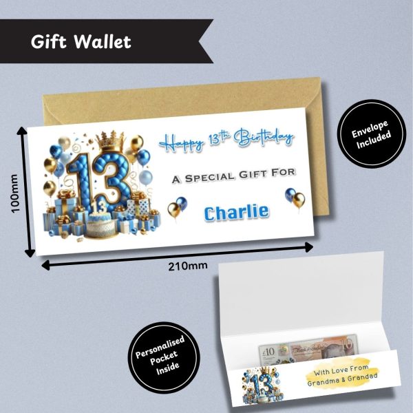 Blue Vibes 13th Birthday Money Wallet Etsy