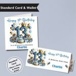 Blue Vibes 13th Birthday Standard Card & Wallet