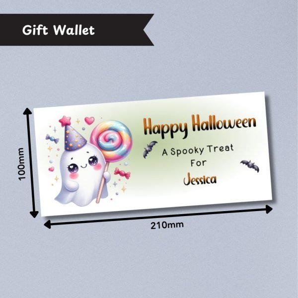 Cute Ghost Halloween Money Wallet Card Dimensions