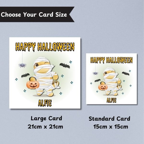 Cute Mummy Halloween Card Sizes