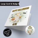 Cute Mummy Halloween Large Card & Button Badge