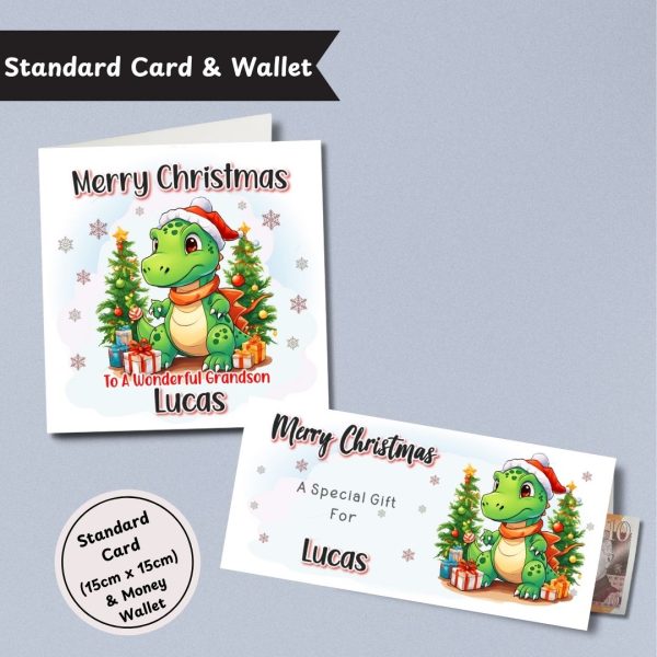 Dinosaur Christmas Standard Card & Wallet