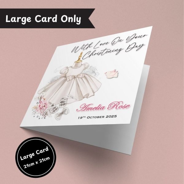 Girls Christening Large Card Only
