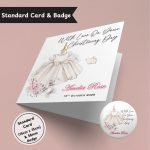 Girls Christening Standard Card & Button Badge