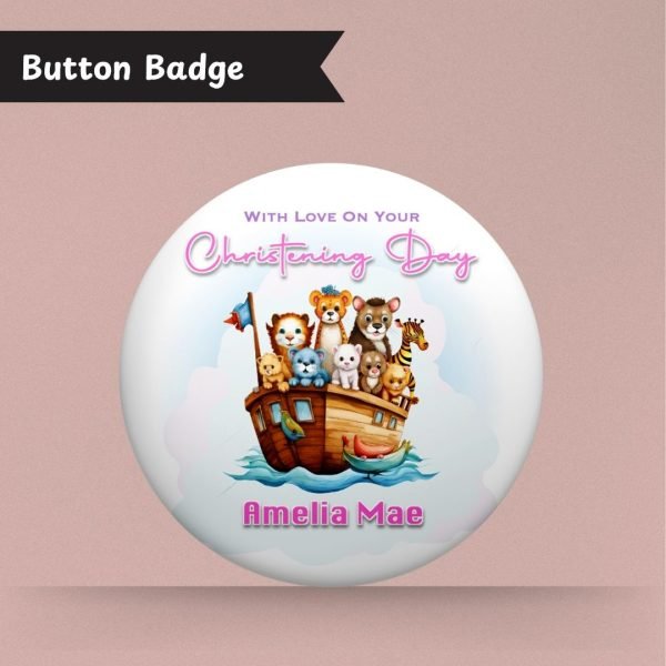 Pink Noah’s Arc Christening Badge (2)