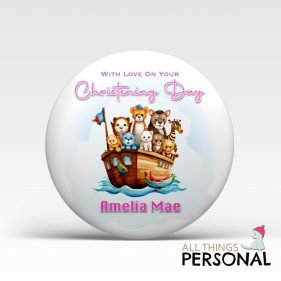 Pink Noah’s Arc Christening Badge