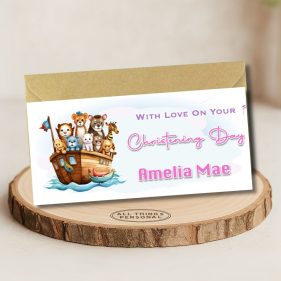 Pink Noah’s Arc Christening Money Wallet