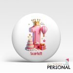 Pink Vibes 1st Birthday Badge
