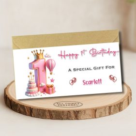 Pink Vibes 1st Birthday Money Wallet