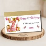 Pink Vibes 7th Birthday Money Wallet