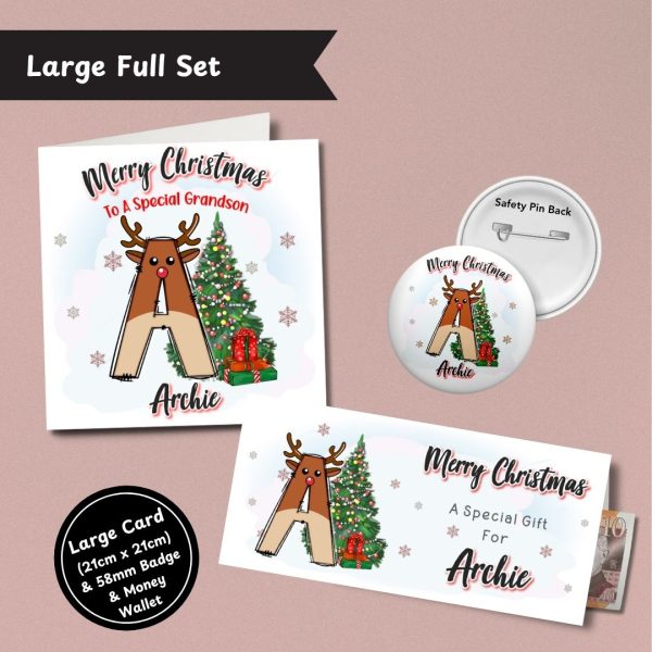 Reindeer Initial Christmas Large Full Set