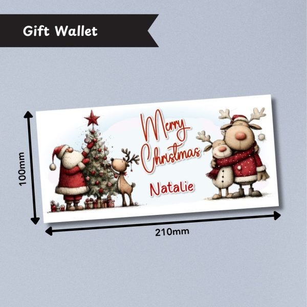 A Whimsical Christmas Money Wallet Card Dimensions