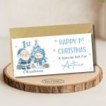 Blue First Christmas Money Wallet Card Main