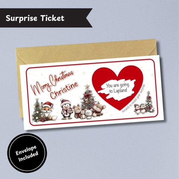 Enchanted Christmas Surprise Ticket with Envelope