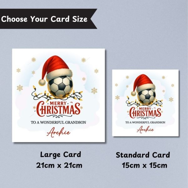 Football Festivities Christmas Card Sizes