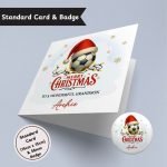 Football Festivities Christmas Standard Card & Button Badge