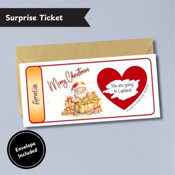 Golden Memories Christmas Surprise Ticket with Envelope