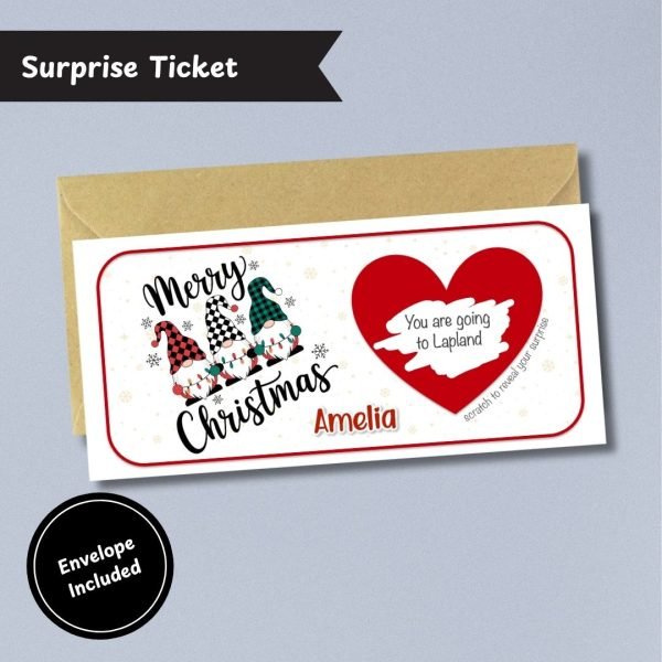 Gonk’s Secret Christmas Surprise Ticket with Envelope