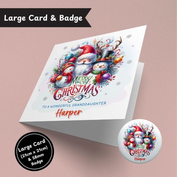 Jolly Jingles Christmas Large Card & Button Badge