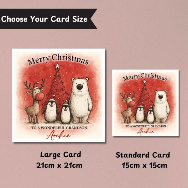 Jolly Woodland Wonders Christmas Card Sizes