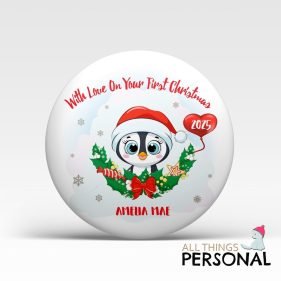 On Your First Christmas Penguin Badge