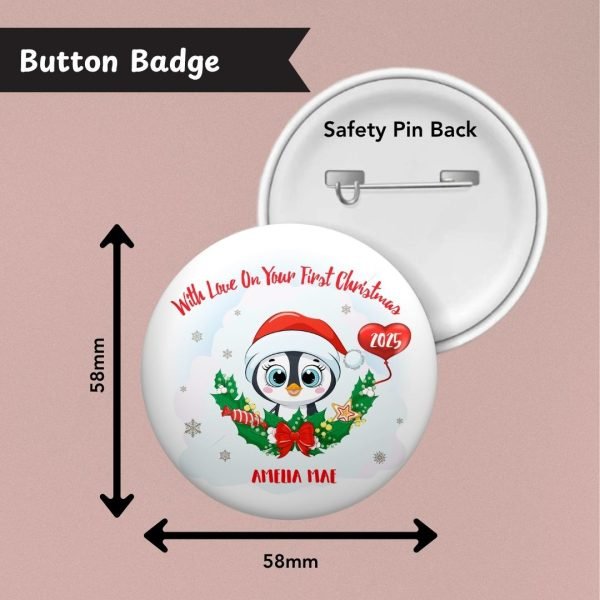 On Your First Christmas Penguin Badge Info