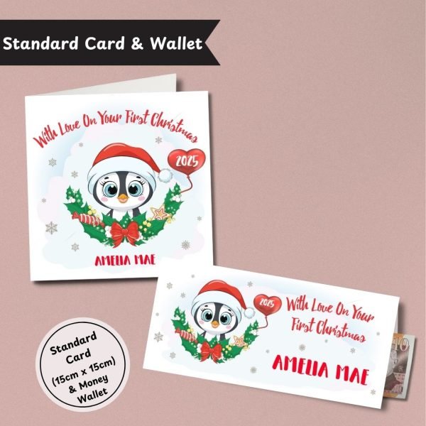 On Your First Christmas Penguin Standard Card & Wallet